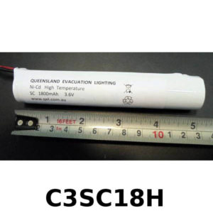 3 Cell Sub-C Straight 1800mAh 3.6V Battery